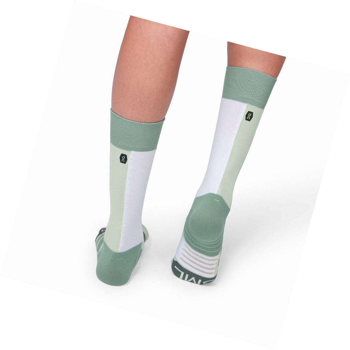 Calze Running Donna On High Verdi Bianche | 24UACHYPK