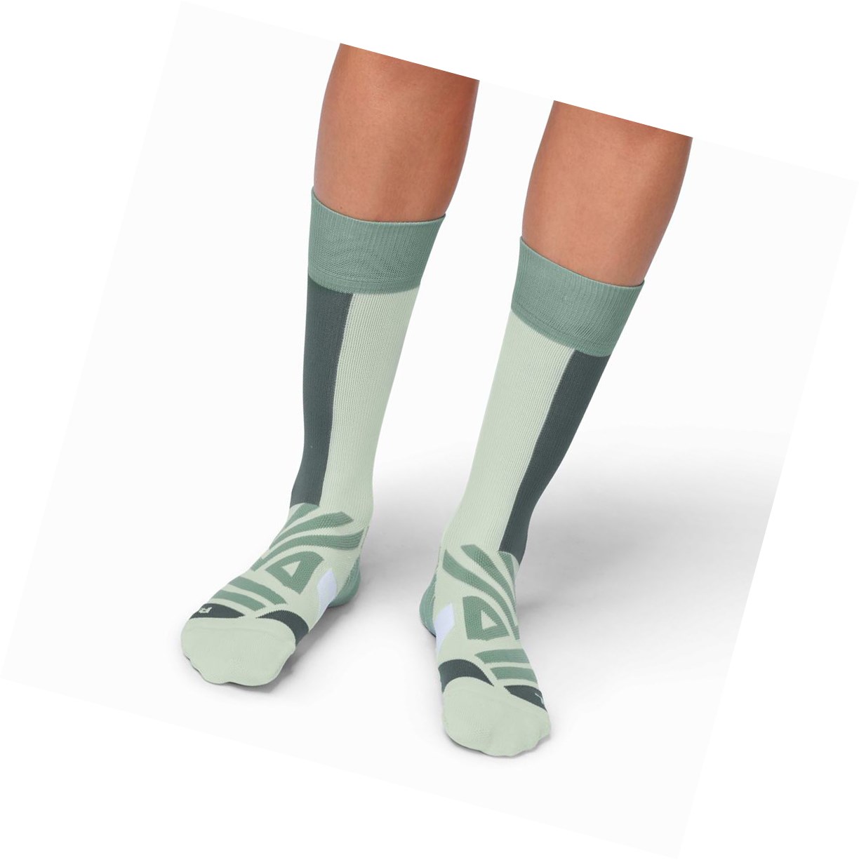 Calze Running Uomo On High Verdi Bianche | 63VWQARHC