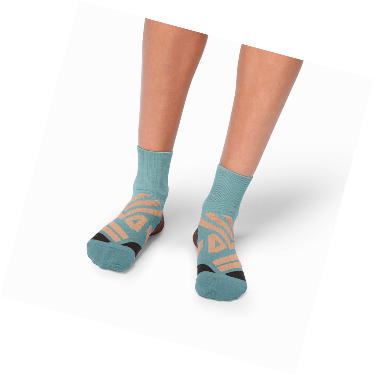 Calze Running Uomo On Mid Verdi Marroni Rosa | 10IABOYVX