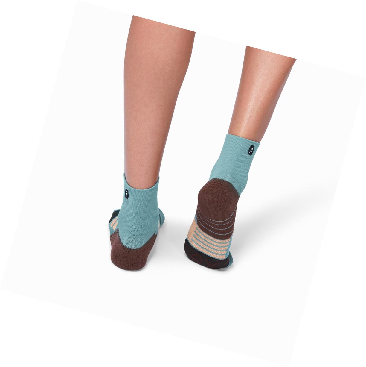 Calze Running Uomo On Mid Verdi Marroni Rosa | 10IABOYVX