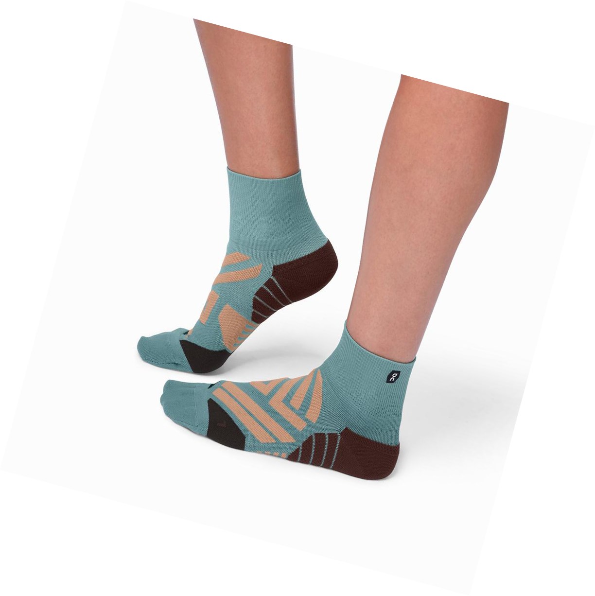 Calze Running Uomo On Mid Verdi Marroni Rosa | 10IABOYVX