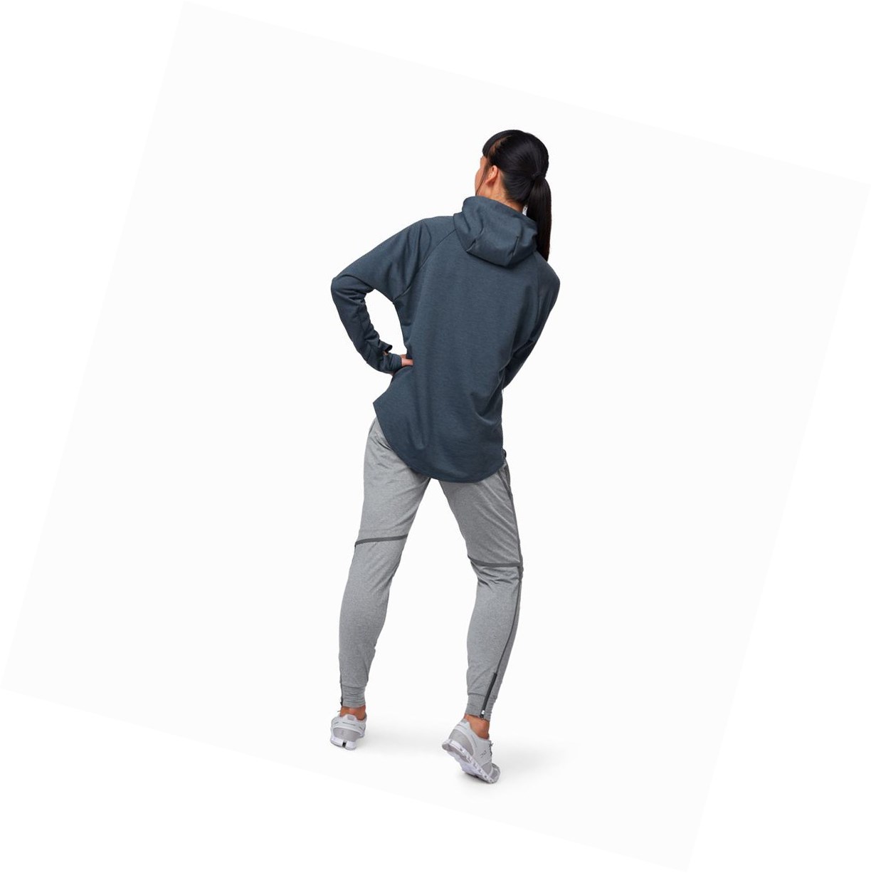 Felpa Con Cappuccio Donna On Ginnastica & Corsa Blu Marino | 34CRAIVDU