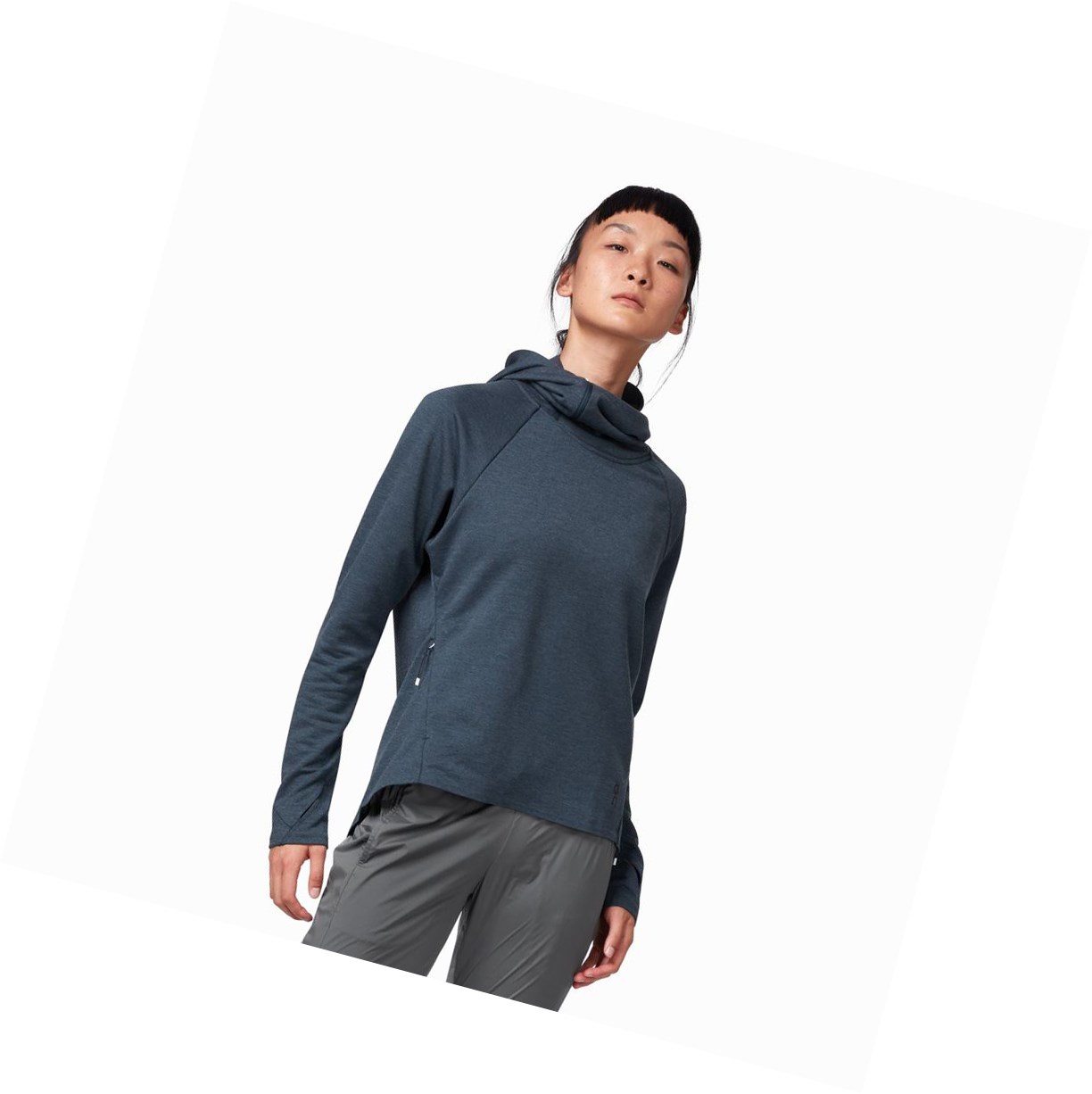 Felpa Con Cappuccio Donna On Ginnastica & Corsa Blu Marino | 34CRAIVDU