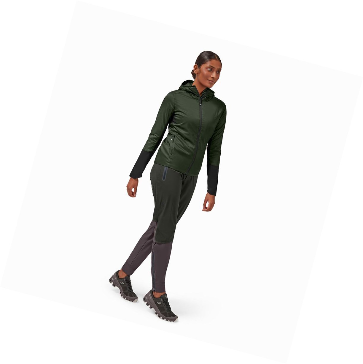 Giacca Donna On Insulator Verdi Scuro Nere | 36FOQEIZN