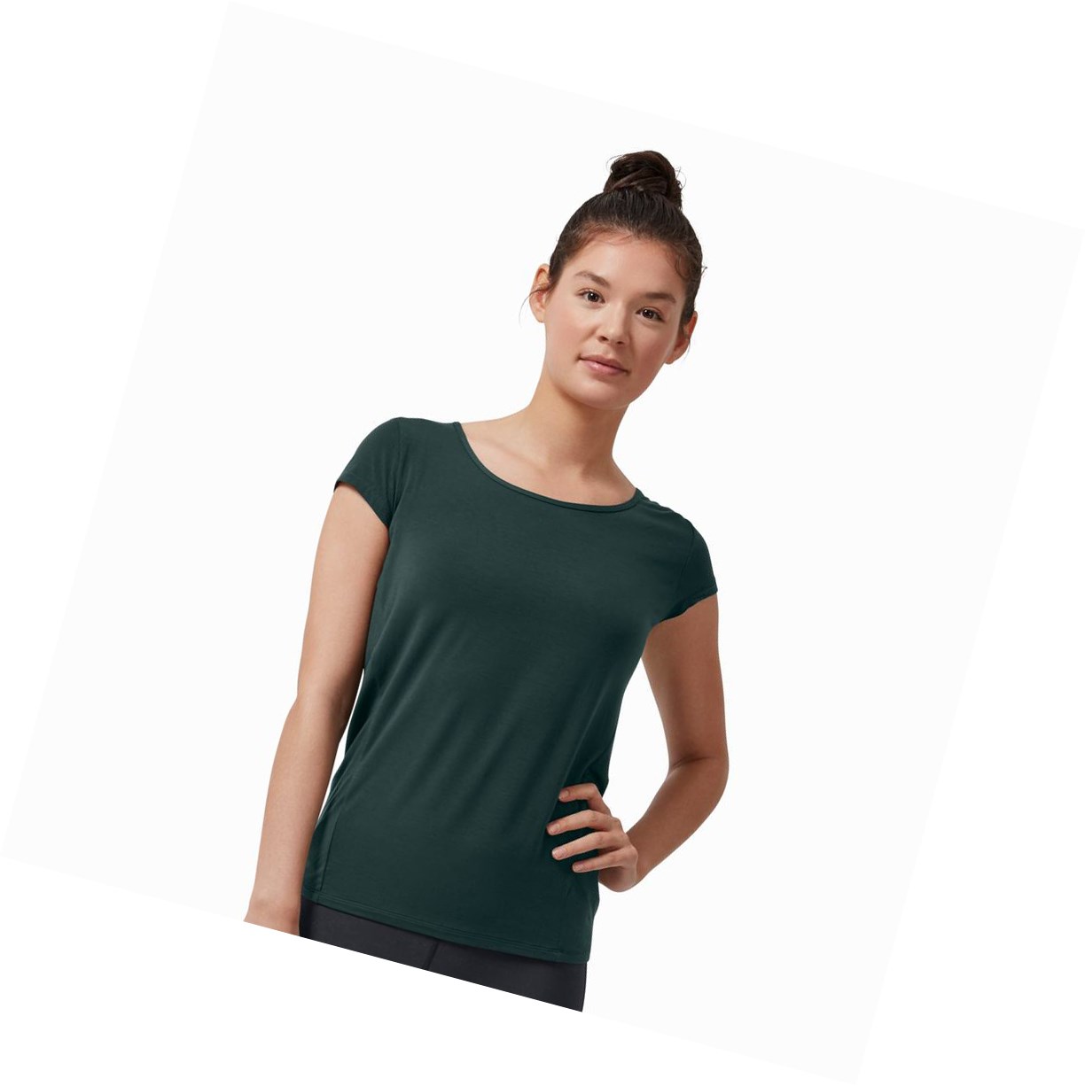 Magliette Donna On Active-T Breathe Verdi Scuro | 98MQDJVLB