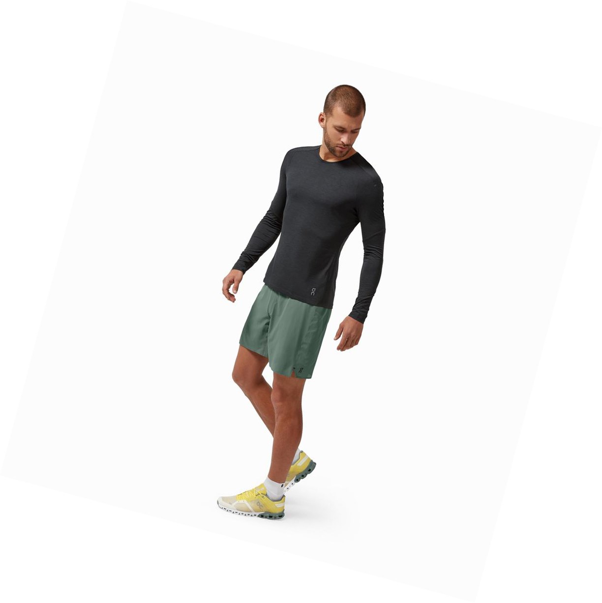 Magliette Uomo On Performance Long-T Nere | 37QSACJXE