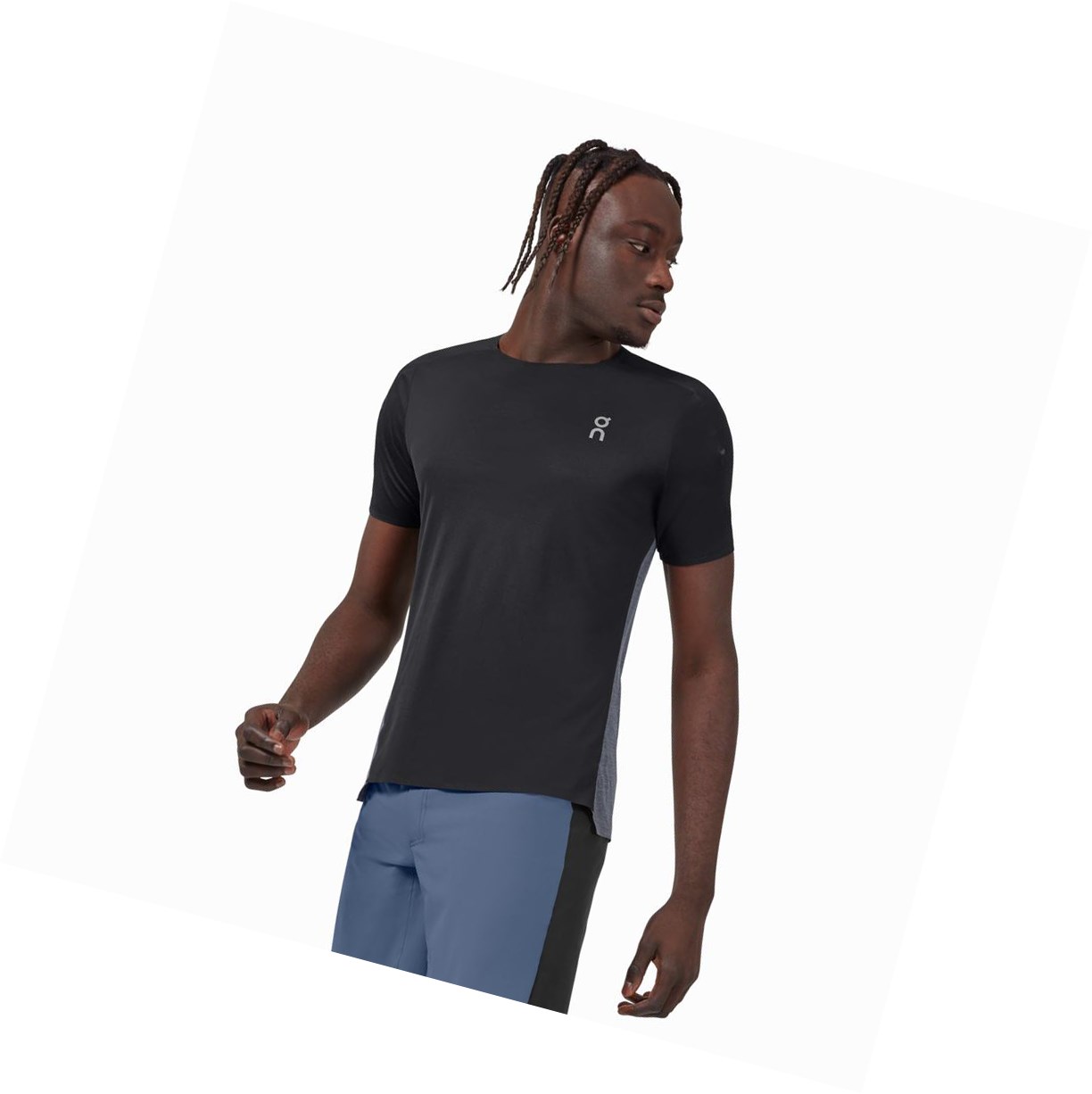 Magliette Uomo On Performance Long-T Nere | 68QADFIMC