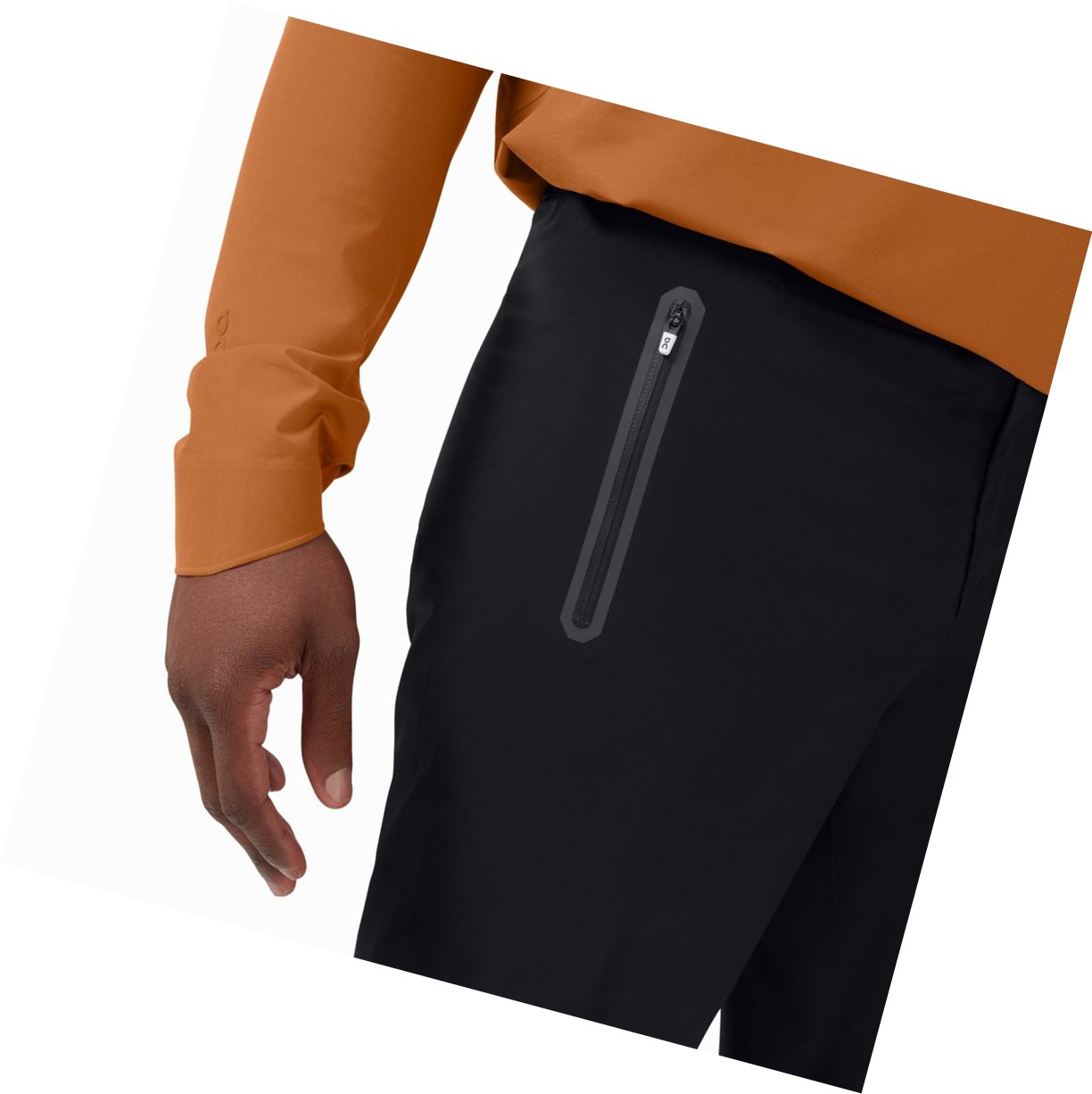 Pantaloncini Da Corsa Uomo On Impermeabili Nere | 98MLGWBPF