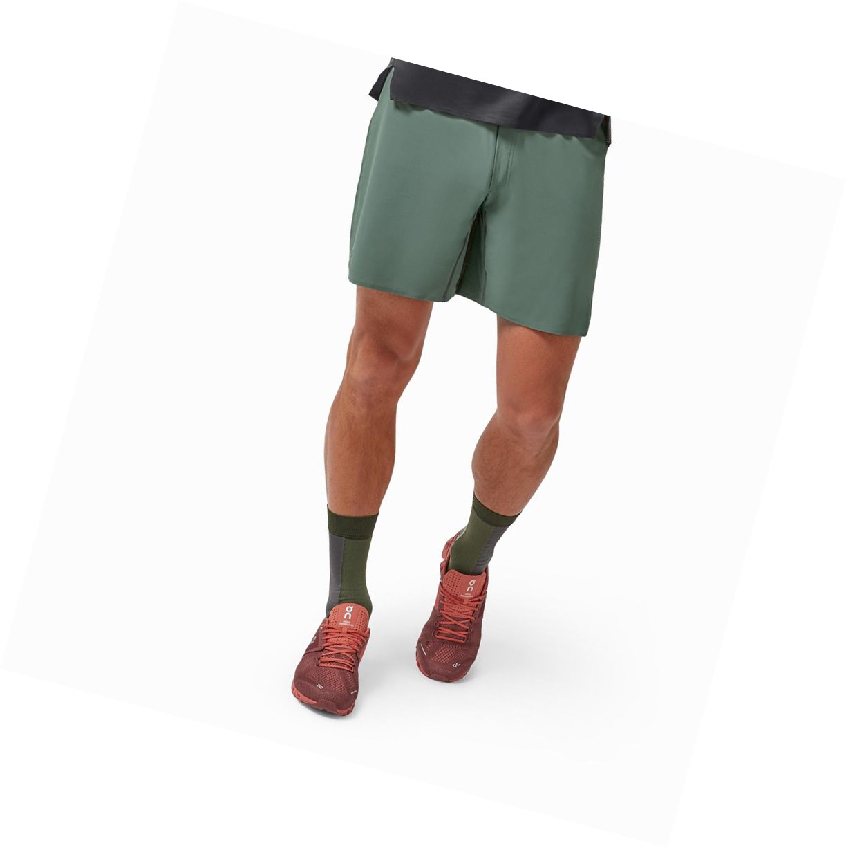 Pantaloncini Da Corsa Uomo On Leggere Verde Oliva | 80PMKRZGO