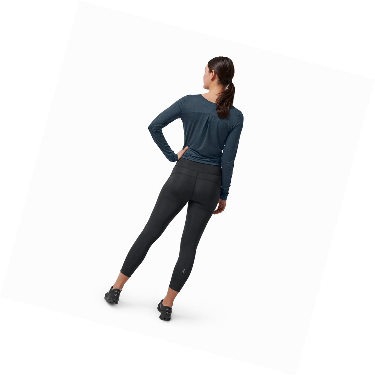 Running Leggings Donna On Tights 7/8 Nere | 82GYENBJZ