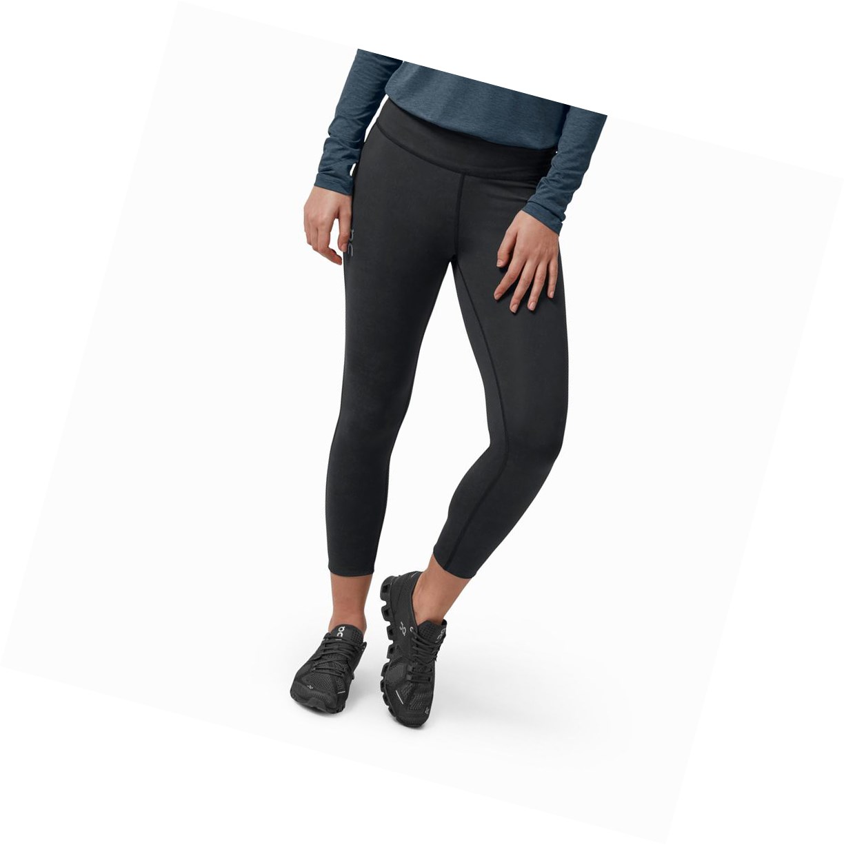 Running Leggings Donna On Tights 7/8 Nere | 82GYENBJZ