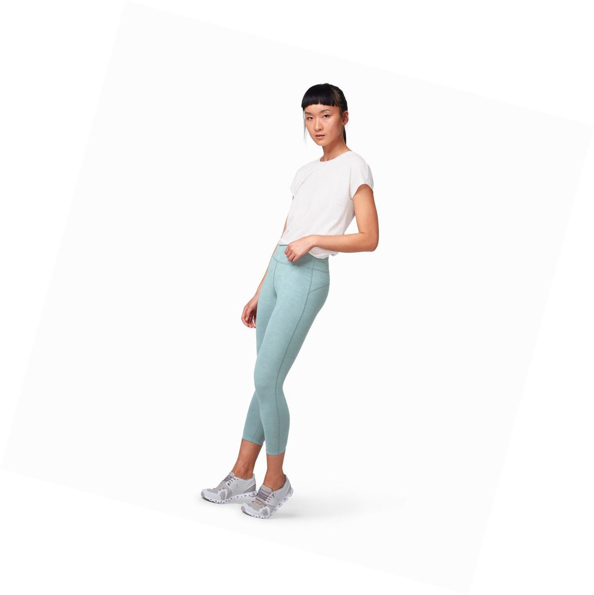 Running Leggings Donna On Tights 7/8 Verde Oliva | 96DCBMIYQ