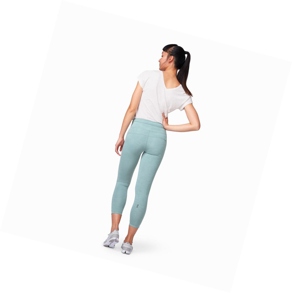 Running Leggings Donna On Tights 7/8 Verde Oliva | 96DCBMIYQ