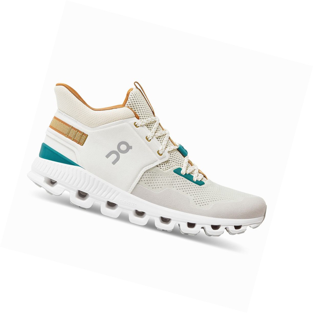 Scarpe Da Ginnastica Uomo On Cloud Hi Edge Khaki Bianche | 53QBISJVL