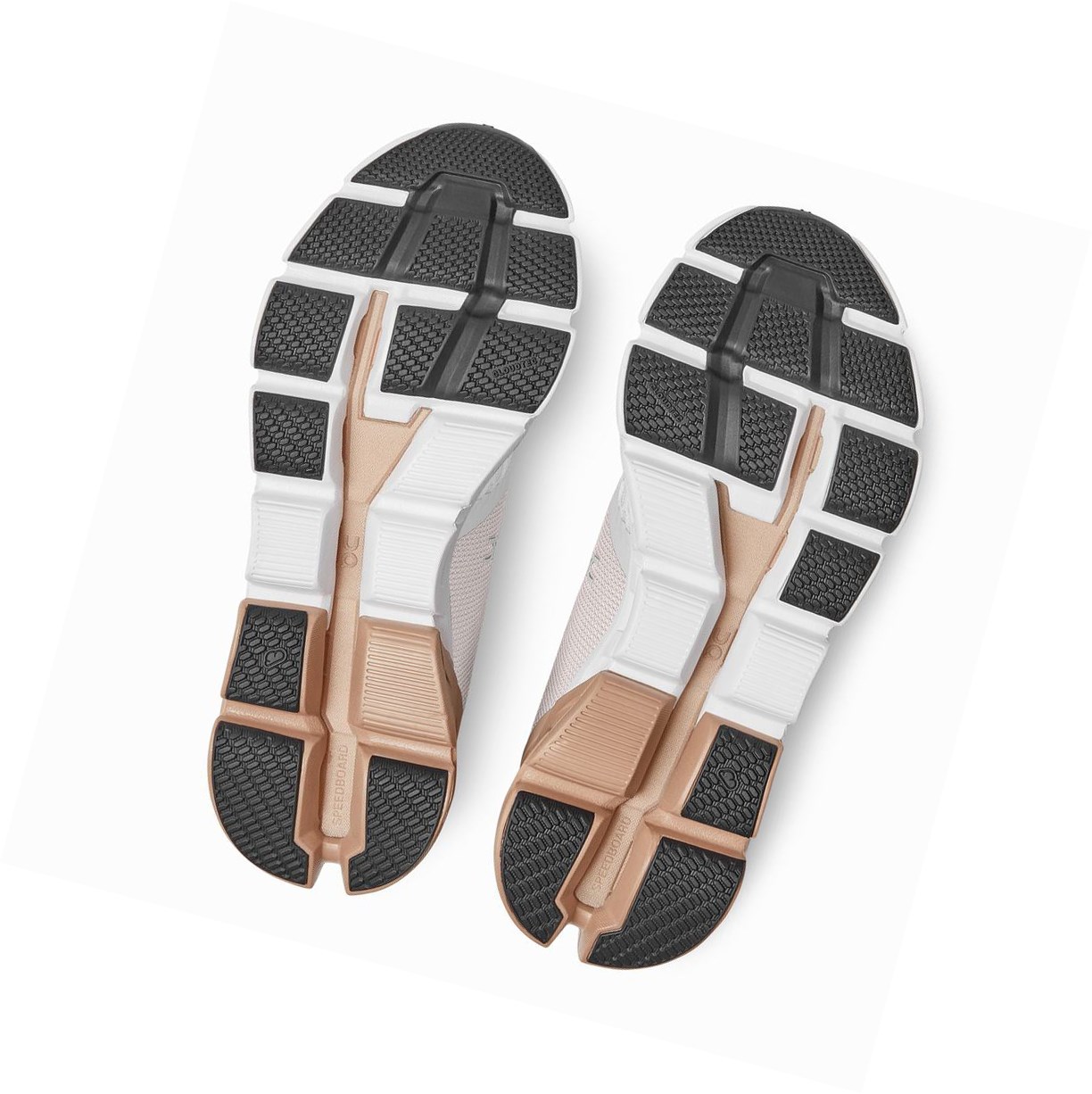 Scarpe Running Strada Donna On Cloudflyer Bianche Marroni Rosa | 53TNZLXUV