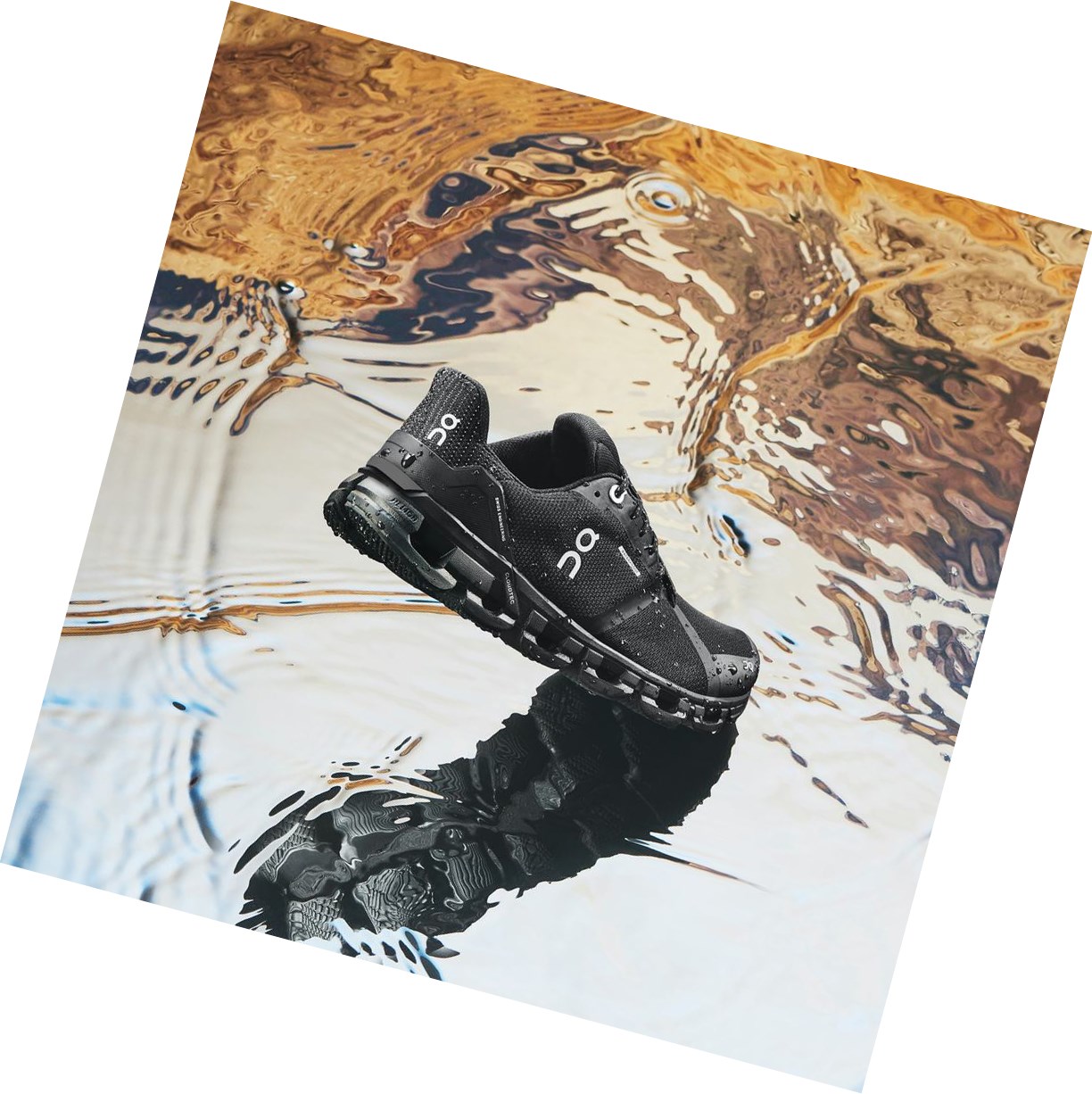 Scarpe Running Strada Donna On Cloudflyer Impermeabili Nere | 57BDZFOKU