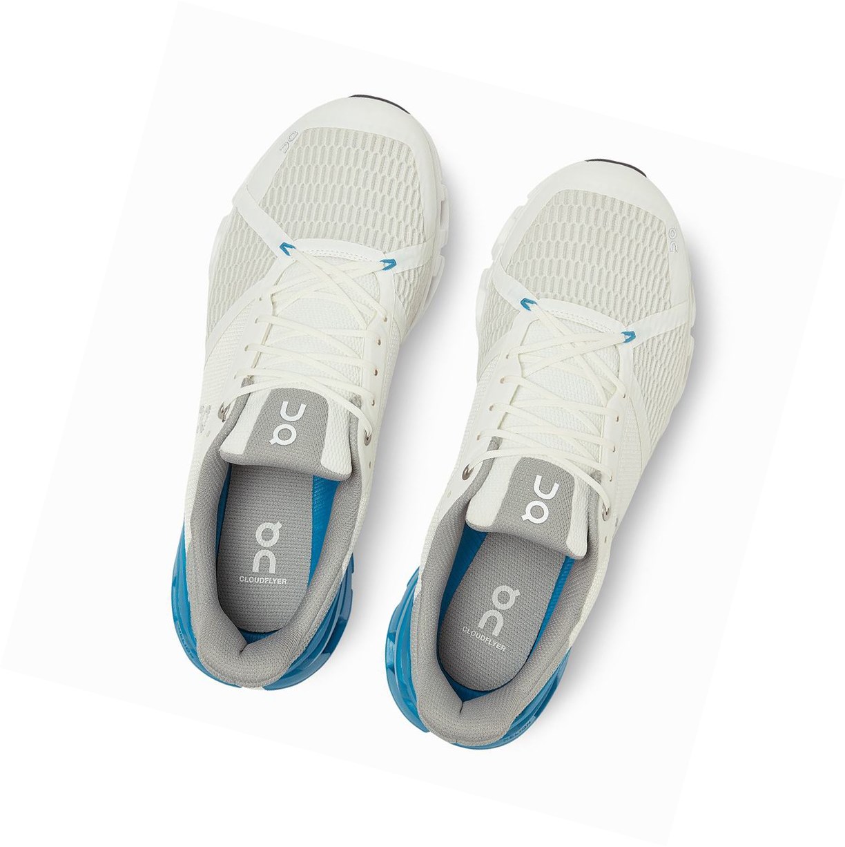 Scarpe Running Strada Uomo On Cloudflyer Bianche Blu | 54SOKWAUC