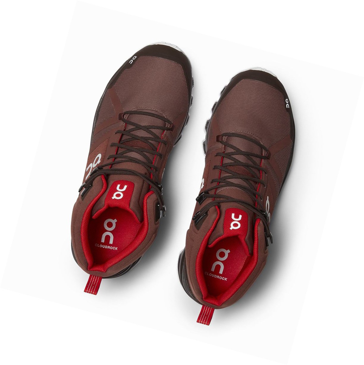 Scarpe Trekking Uomo On Cloudrock Impermeabili Rosse | 61ZMNIXDA