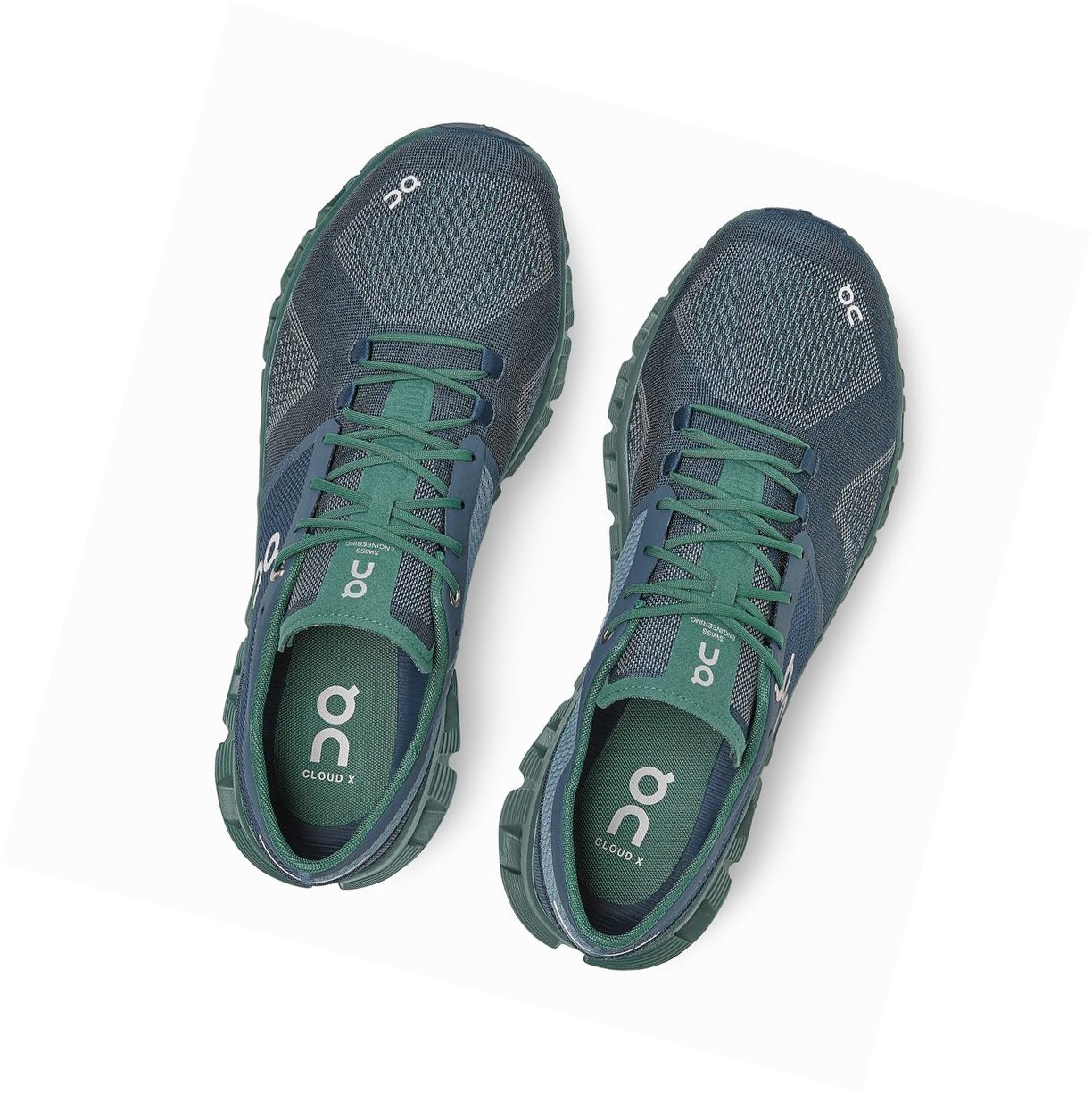 Scarpe da Allenamento Uomo On Cloud X Verdi Blu Scuro | 82PZIYDRQ