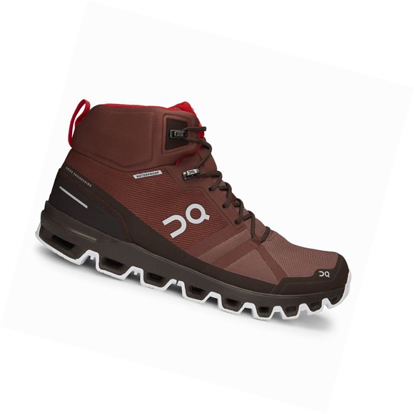 Scarpe Trekking Uomo On Cloudrock Impermeabili Rosse | 61ZMNIXDA